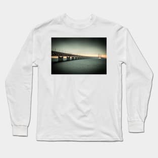 In the colorful evening light lies the Öresund Bridge, which connects Sweden and Denmark Long Sleeve T-Shirt